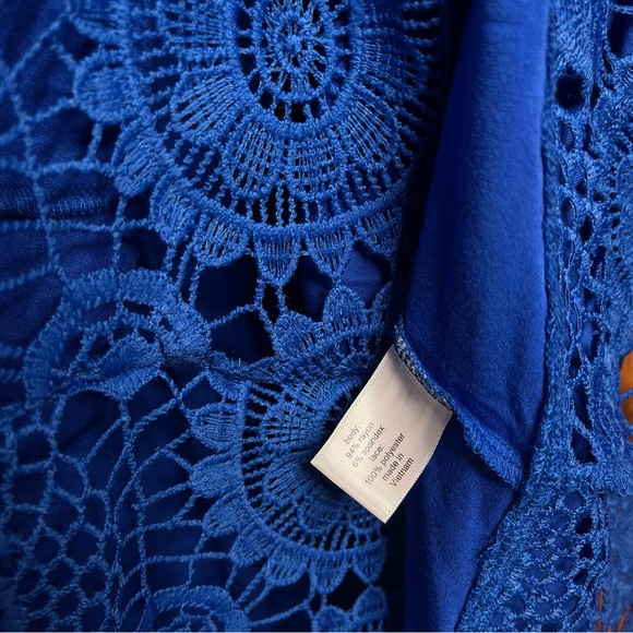 Lane Bryant Blue Hi Low Lace Maxi Dress Size 14/16 - Picture 4 of 6